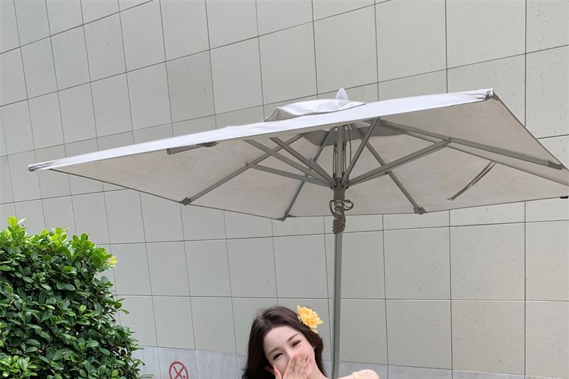 Ruffled Crop Wide / Pants Top Waist Shirred Leg Camisole Plain Mid