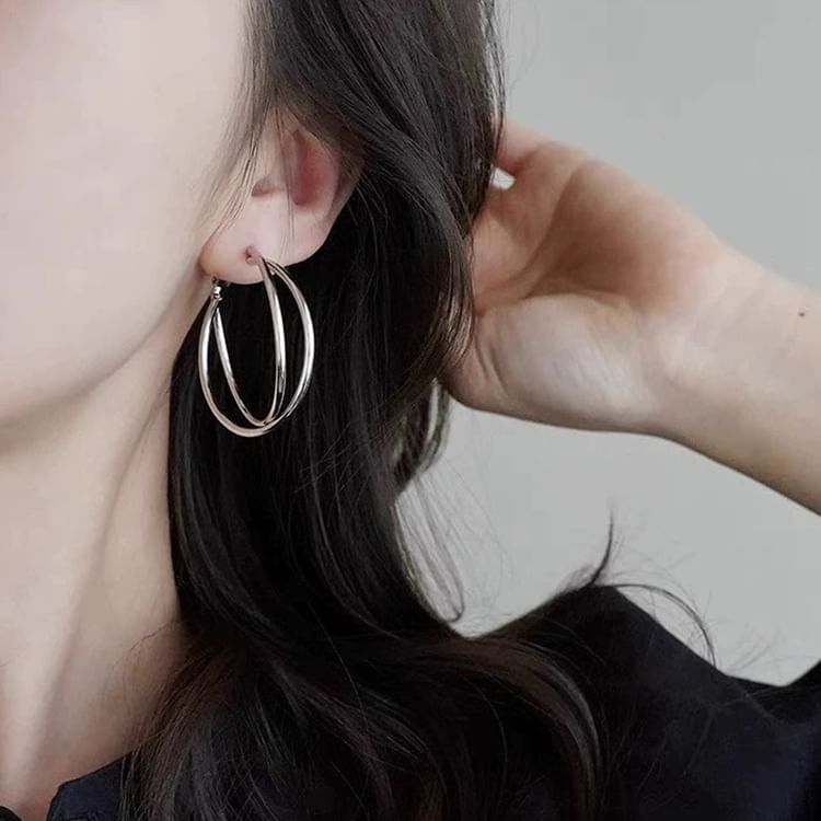 / Clip-On Layered Earring Hoop