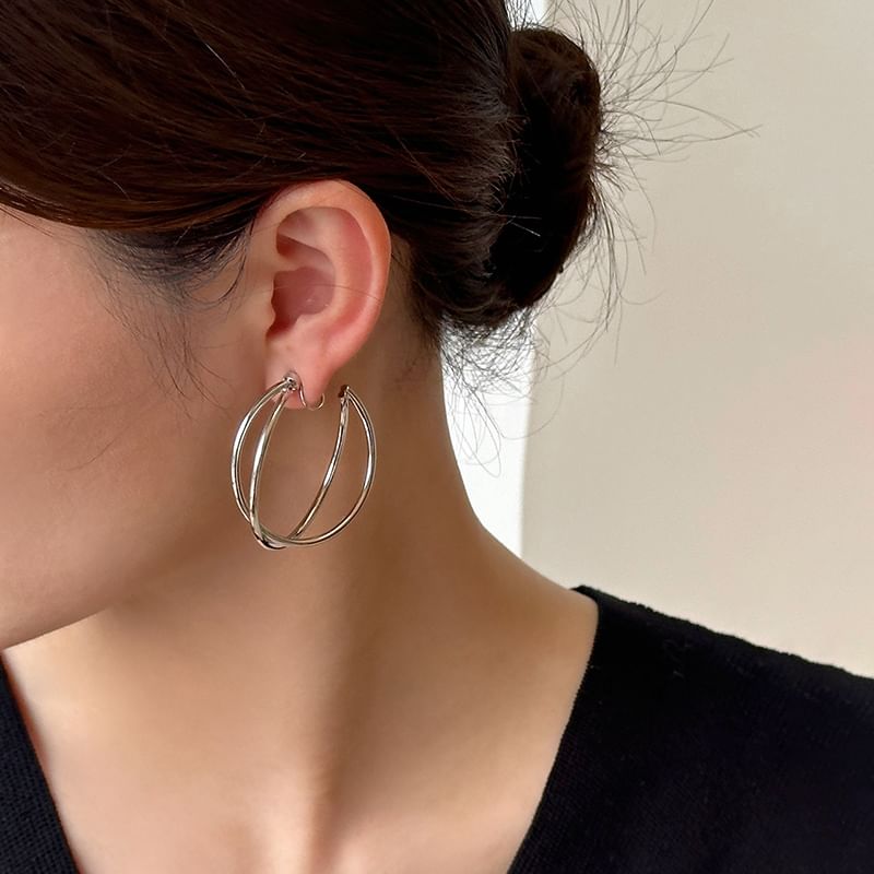 / Clip-On Layered Earring Hoop