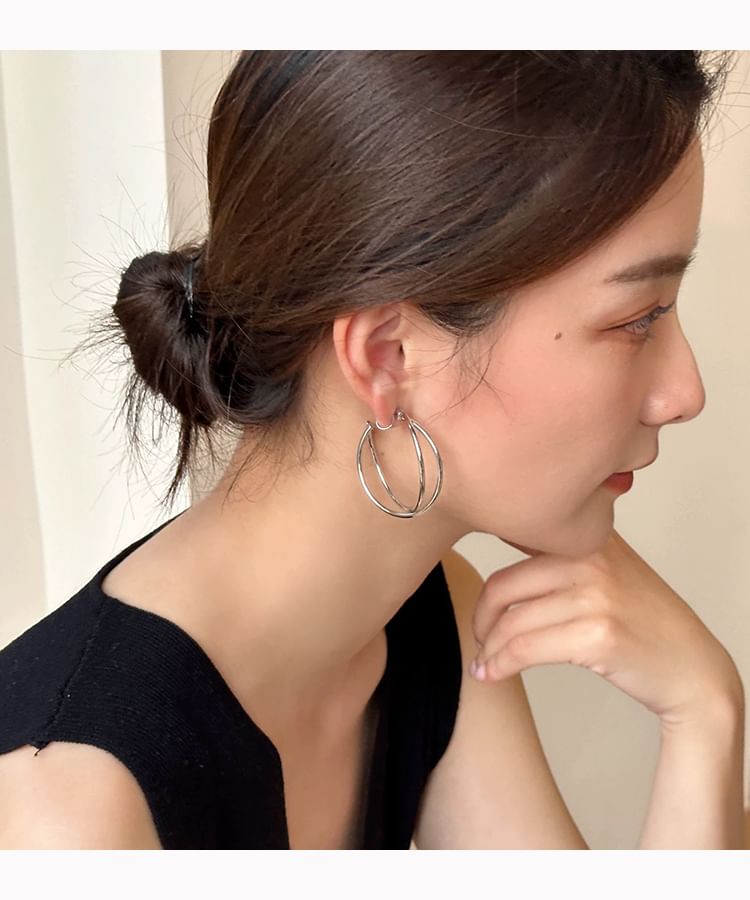 / Clip-On Layered Earring Hoop