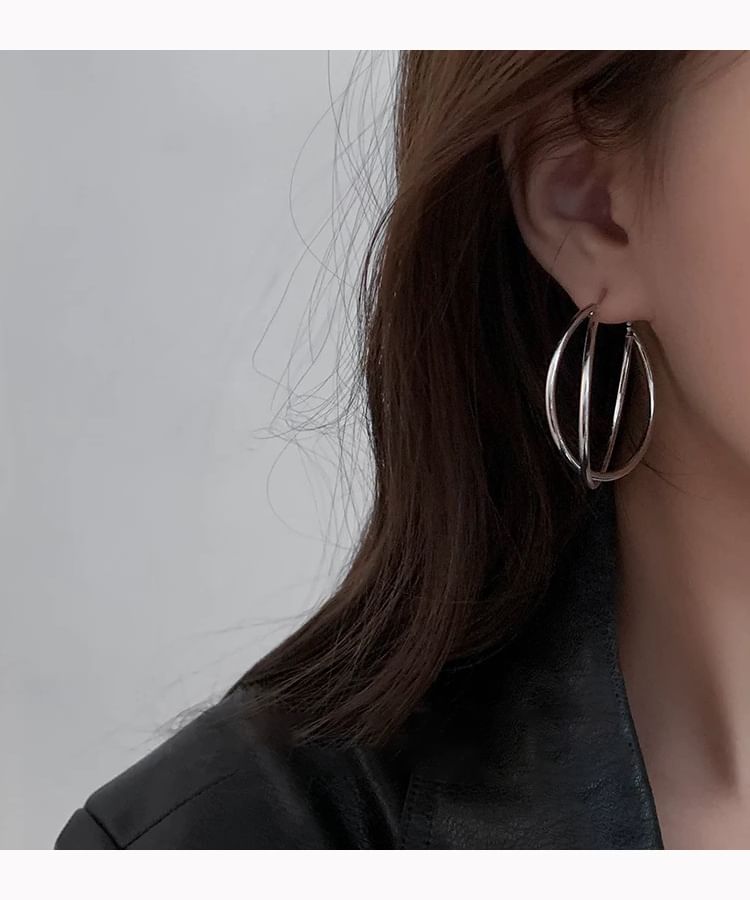 / Clip-On Layered Earring Hoop