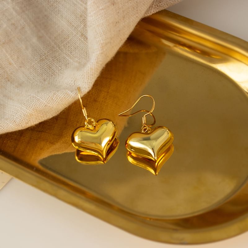 / Clip-On Heart Earring Drop