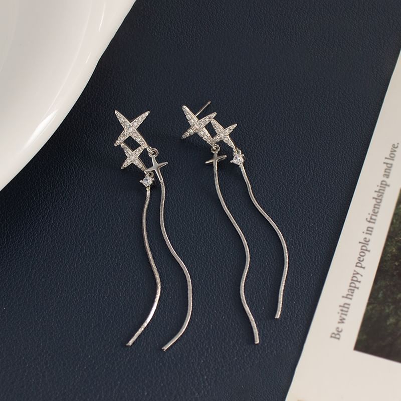 Earring Star Rhinestone Clip-On / Dangle