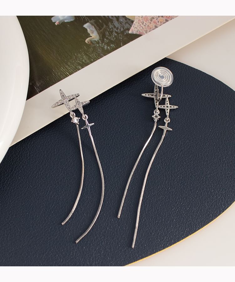 Earring Star Rhinestone Clip-On / Dangle