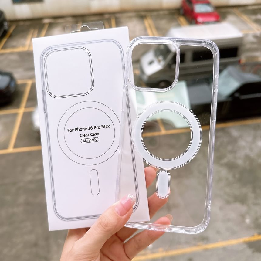 MagSafe) Transparent with (Compatible Magnetic Phone Case