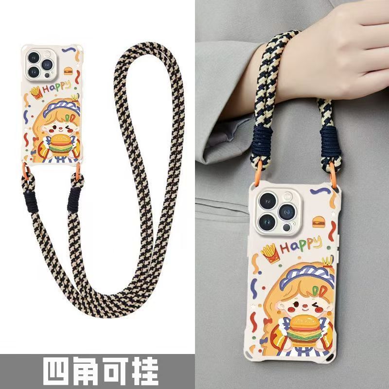 Lanyard / Case Phone Burger Girl Strap Set