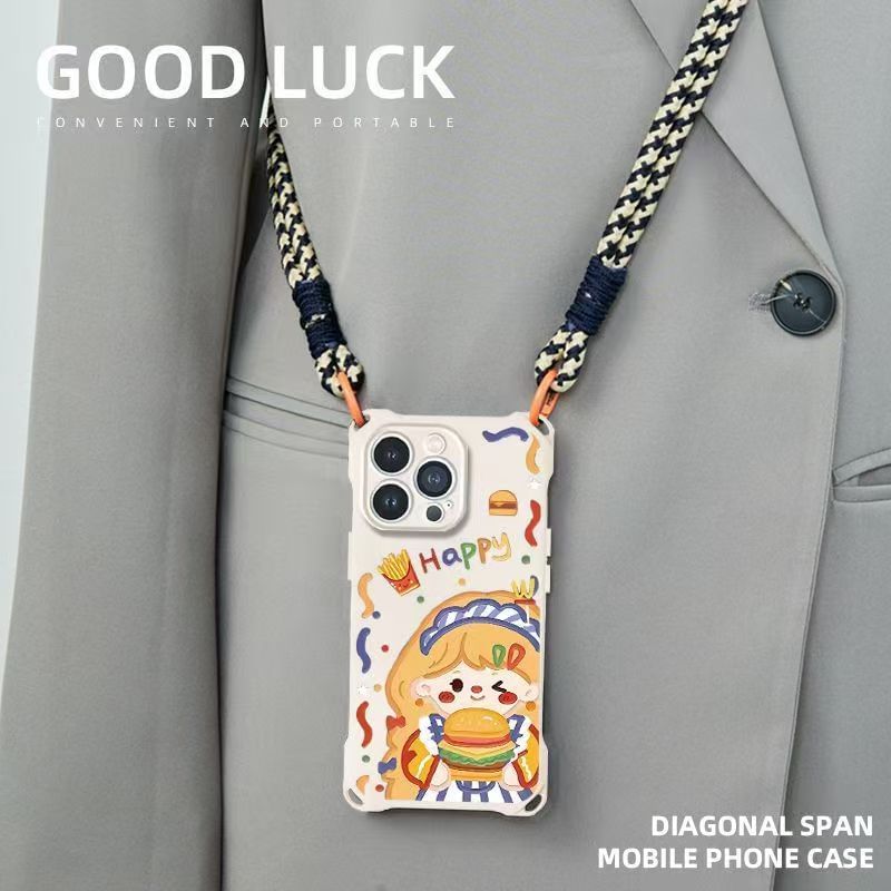Lanyard / Case Phone Burger Girl Strap Set