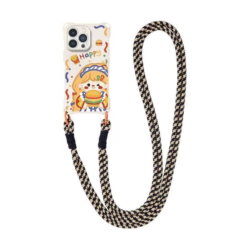 Lanyard / Case Phone Burger Girl Strap Set