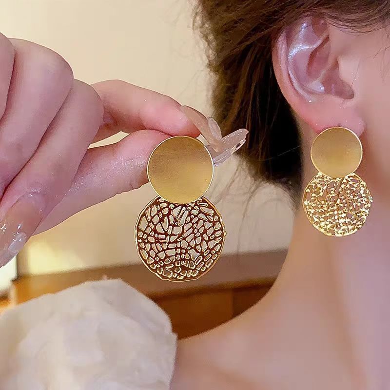 Drop Double Disc Earring