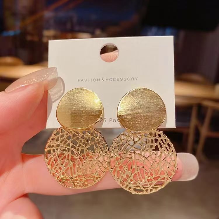 Drop Double Disc Earring
