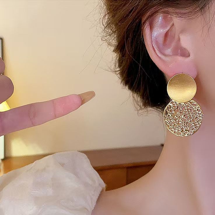 Drop Double Disc Earring