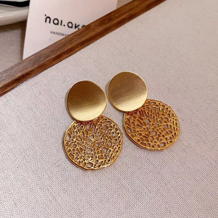 Drop Double Disc Earring