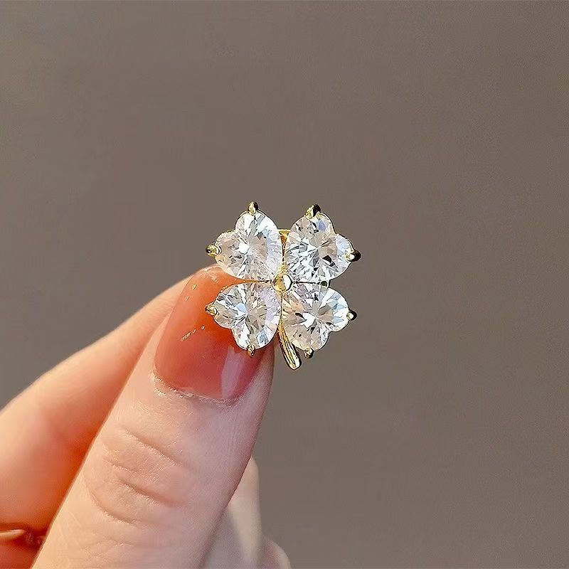 Drop Earring Zirconia Clover Cubic