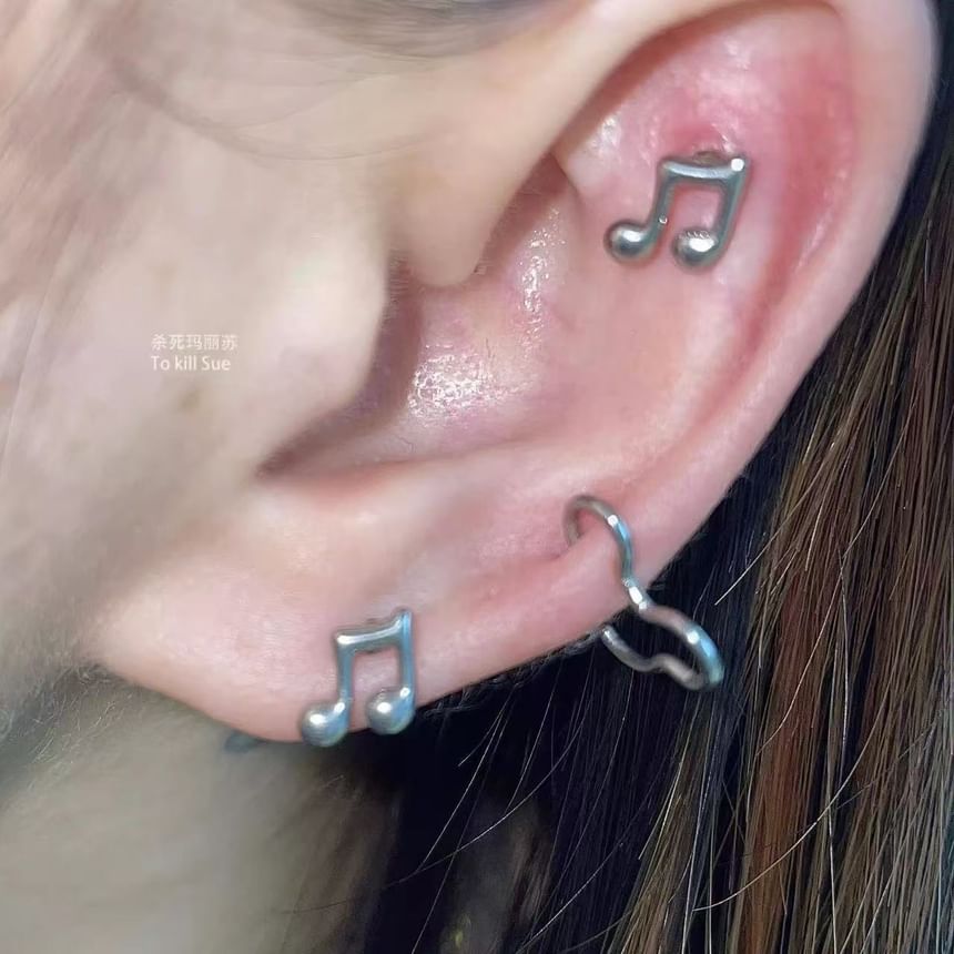 Music Note Stud Earring