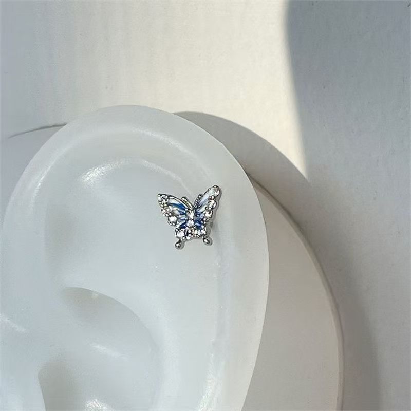 Stud Earring Rhinestone Butterfly