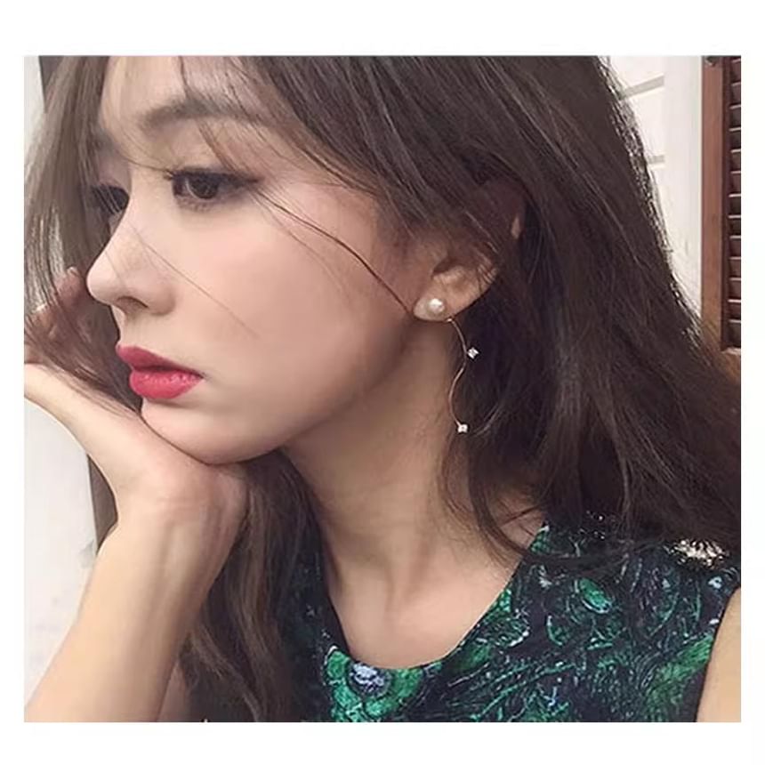 (Various Alloy Pearl Faux / Cuff Dangle Designs) Ear Rhinestone Earring