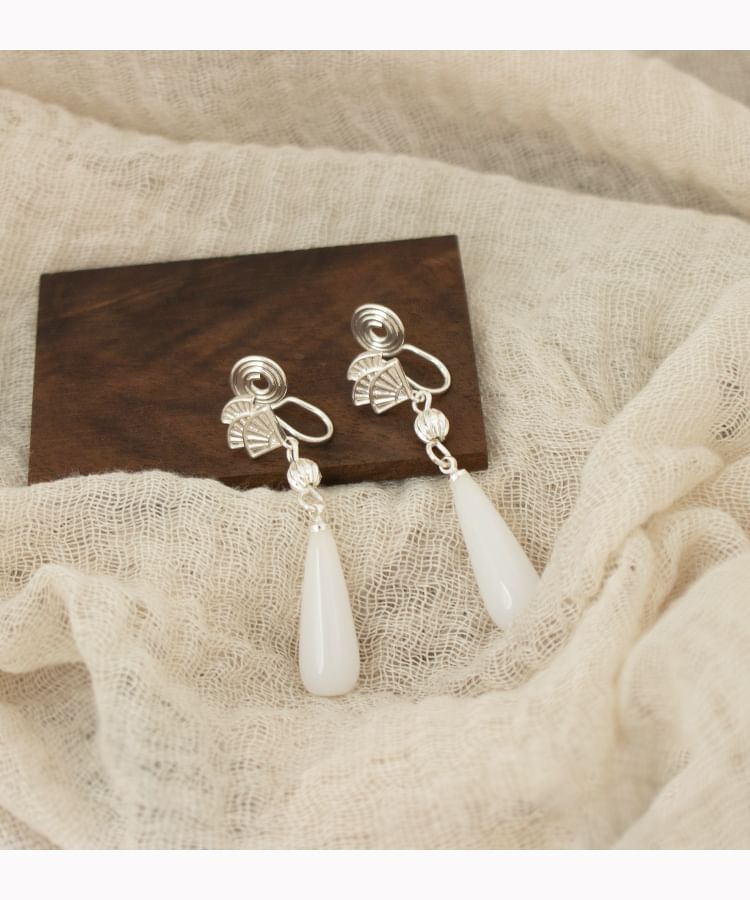 (Various Fan Cuff Ear Alloy / Designs) Gemstone Drop Faux Rhinestone Earring