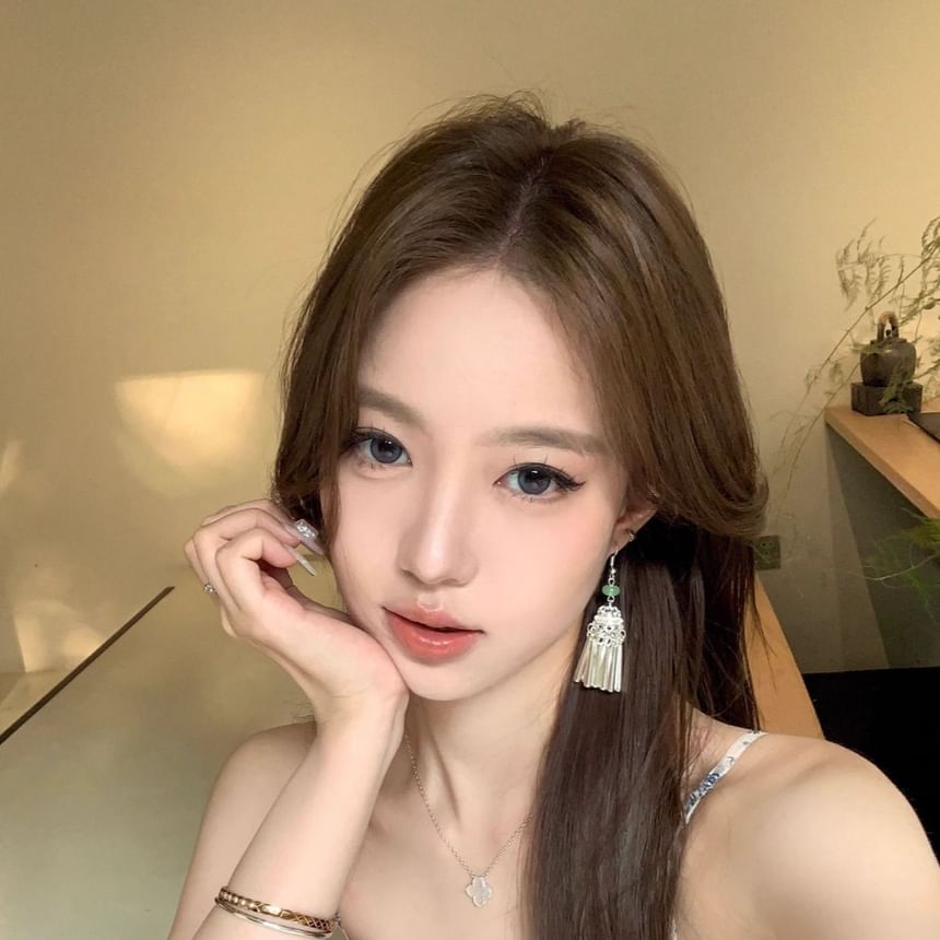 Earring Dangle Fringed Alloy