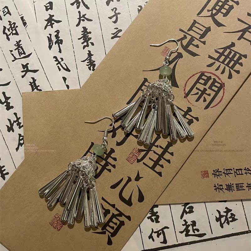 Earring Dangle Fringed Alloy