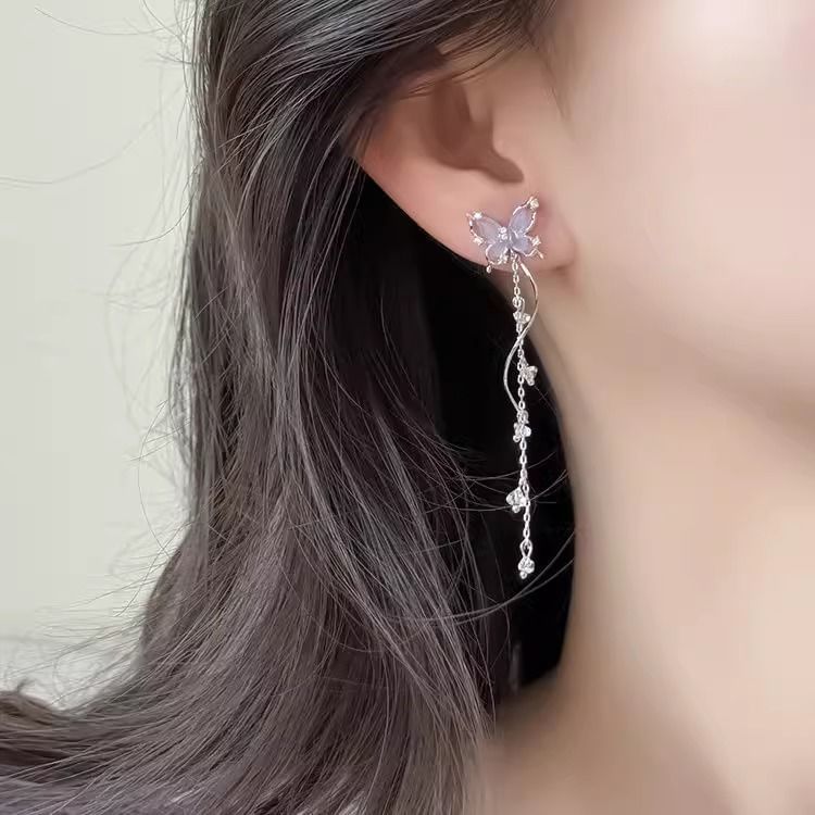 Earring Dangle Butterfly Alloy