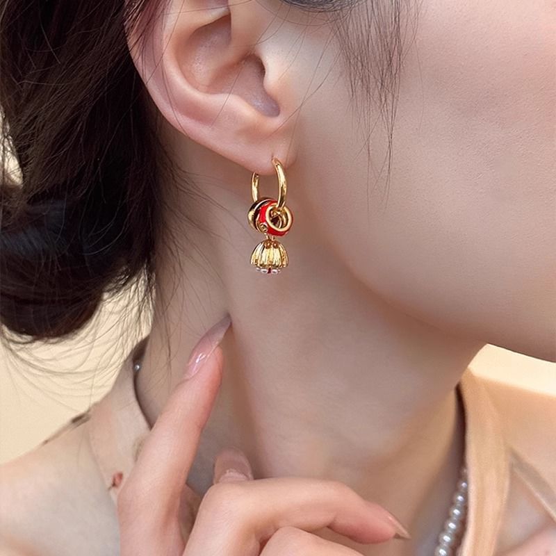 Alloy Lotus Earring Drop