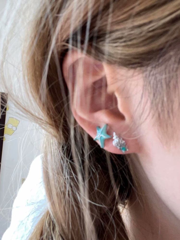 Asymmetrical Alloy Earring Stud Starfish