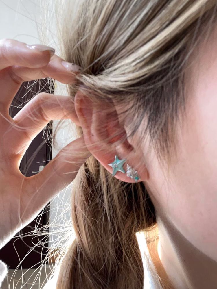 Asymmetrical Alloy Earring Stud Starfish