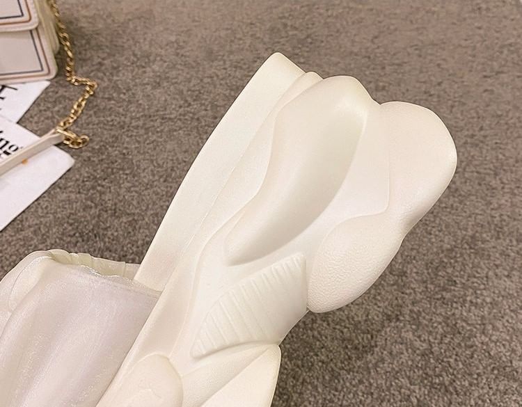 Ruched Sandals Slide Plain Platform