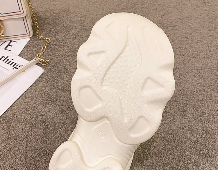 Ruched Sandals Slide Plain Platform