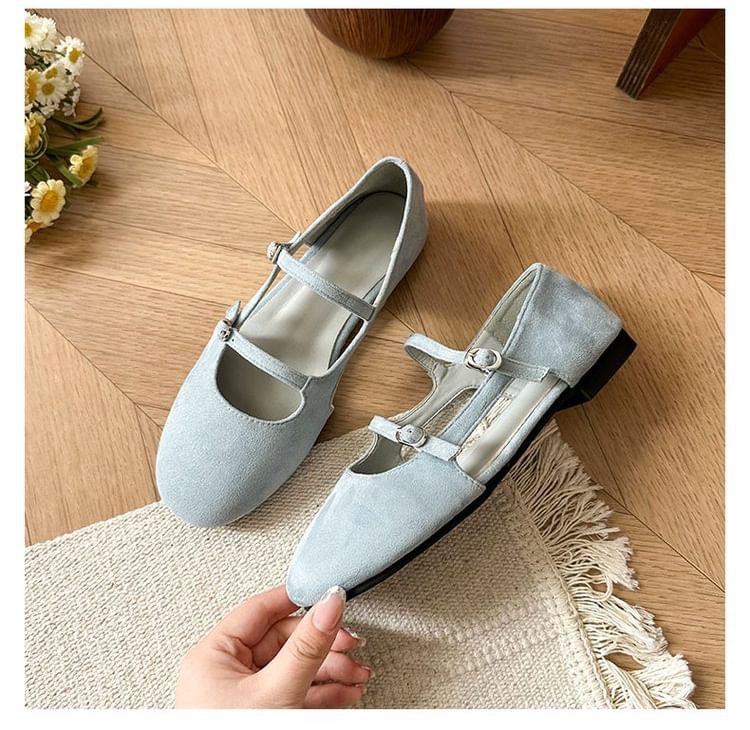 Plain Mary Faux Suede Jane Shoes Cutout
