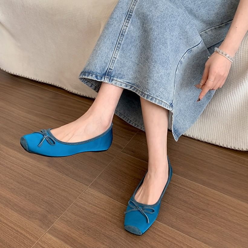 Accent Flats Toe Square Ribbon