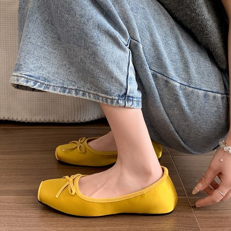 Accent Flats Toe Square Ribbon