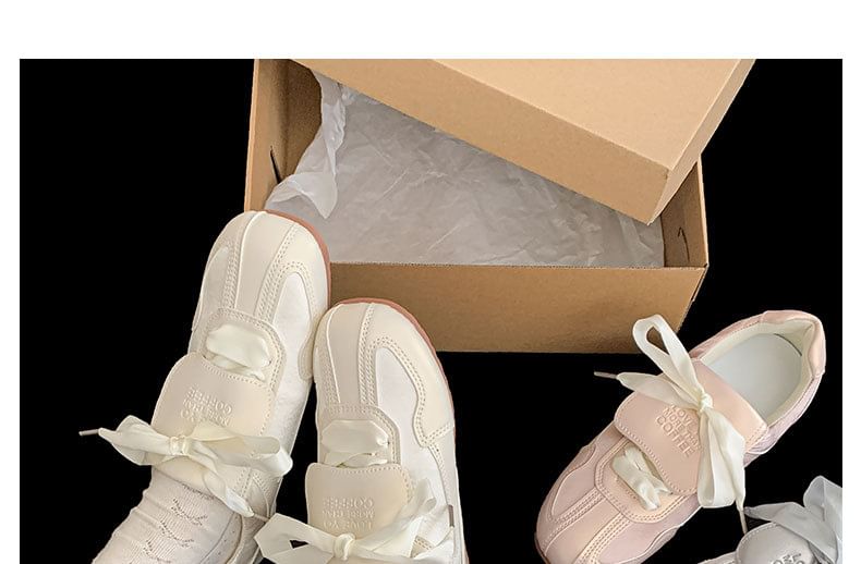 Lettering Sneakers Ribbon Balletcore