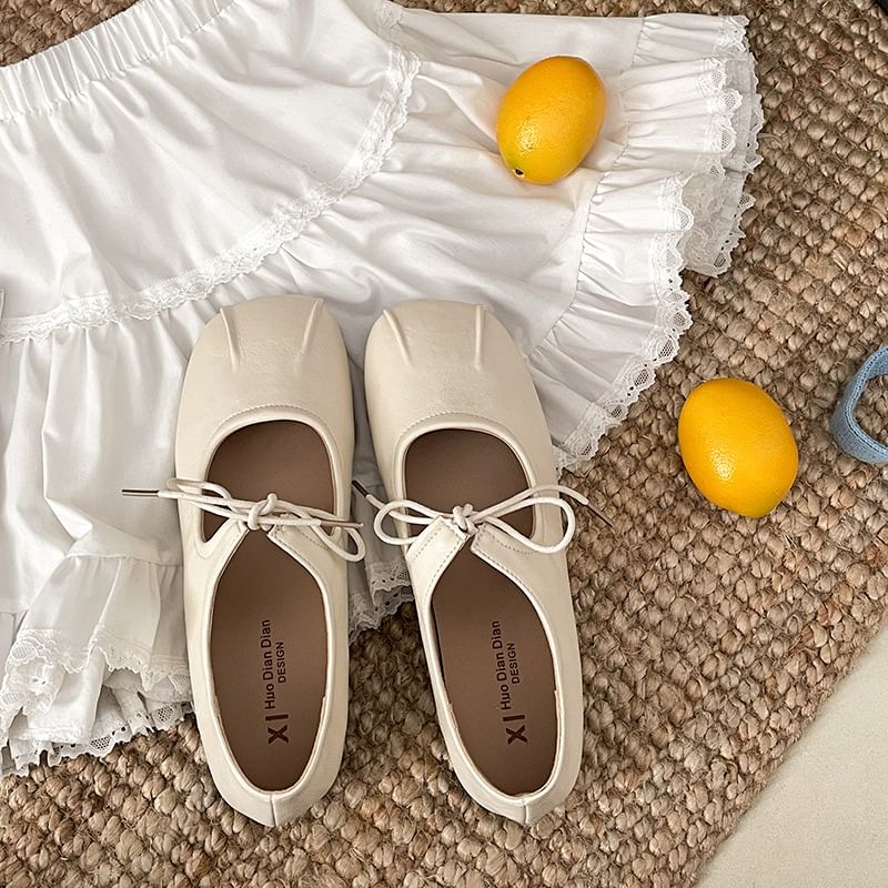 Flats Ribbon Toe Square