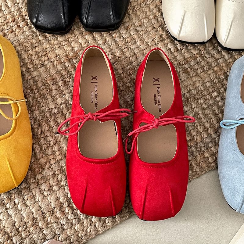 Flats Ribbon Toe Square