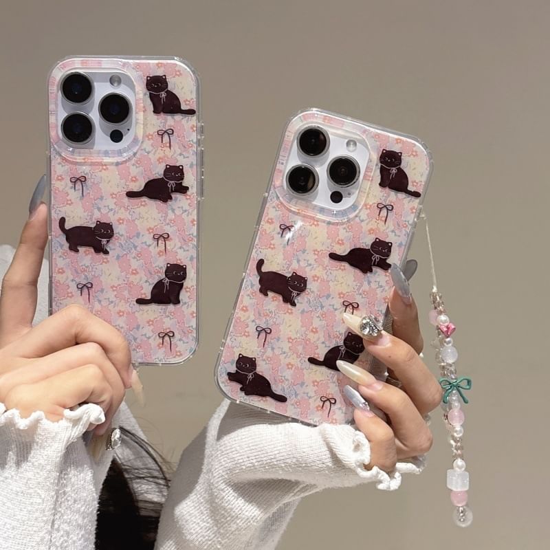Set Strap Phone Floral / Case Cat