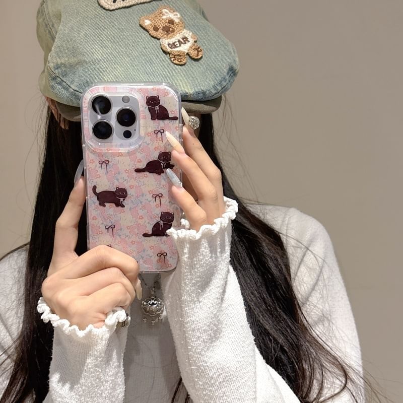 Set Strap Phone Floral / Case Cat