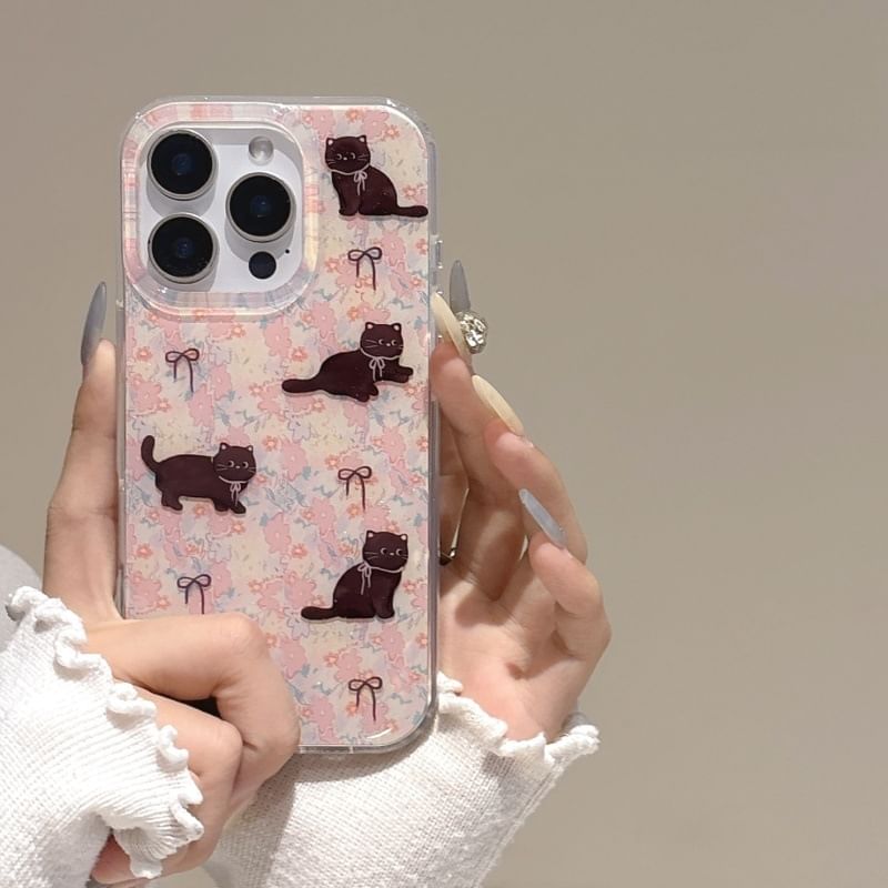 Set Strap Phone Floral / Case Cat
