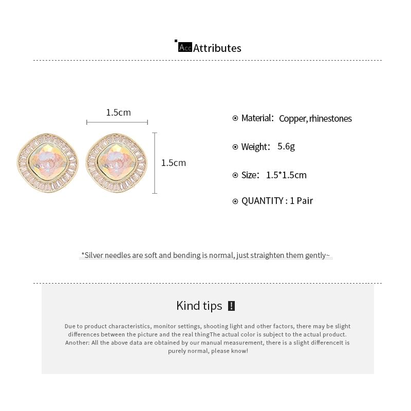 Alloy Rhinestone Earring Stud