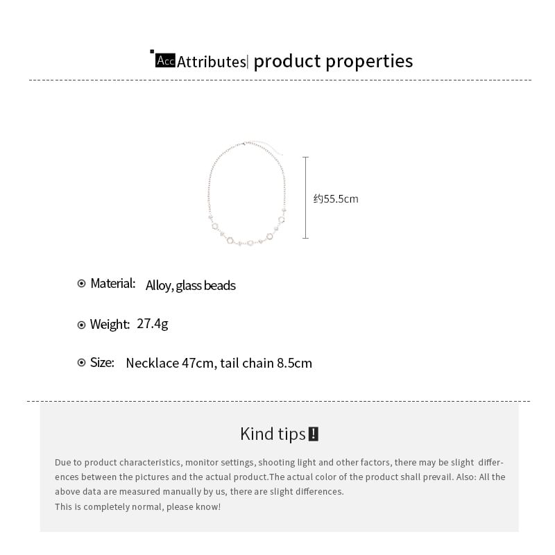 Station Alloy Bracelet Glass / Choker Bead