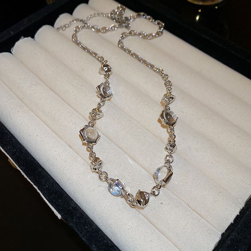 Station Alloy Bracelet Glass / Choker Bead