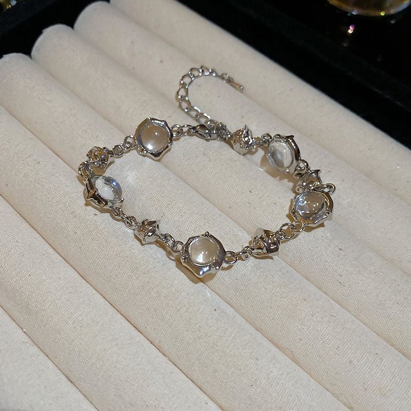 Station Alloy Bracelet Glass / Choker Bead