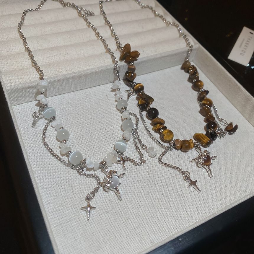 Star Pendant Choker Designs) Faux (Various Alloy Bead Gemstone