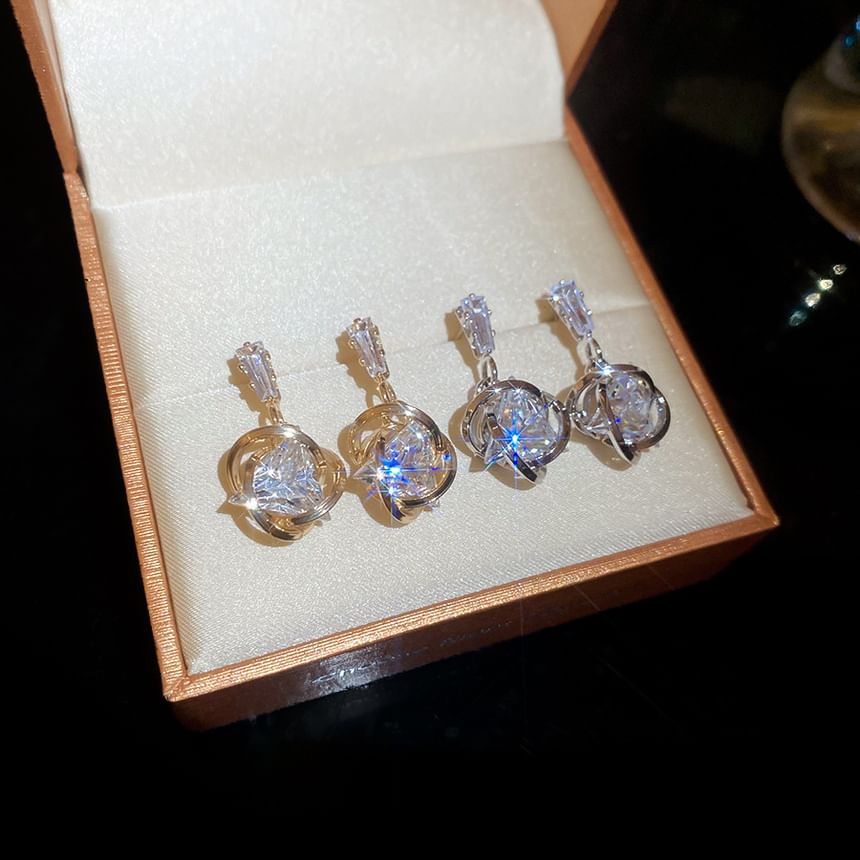 Rhinestone Drop Alloy Earring