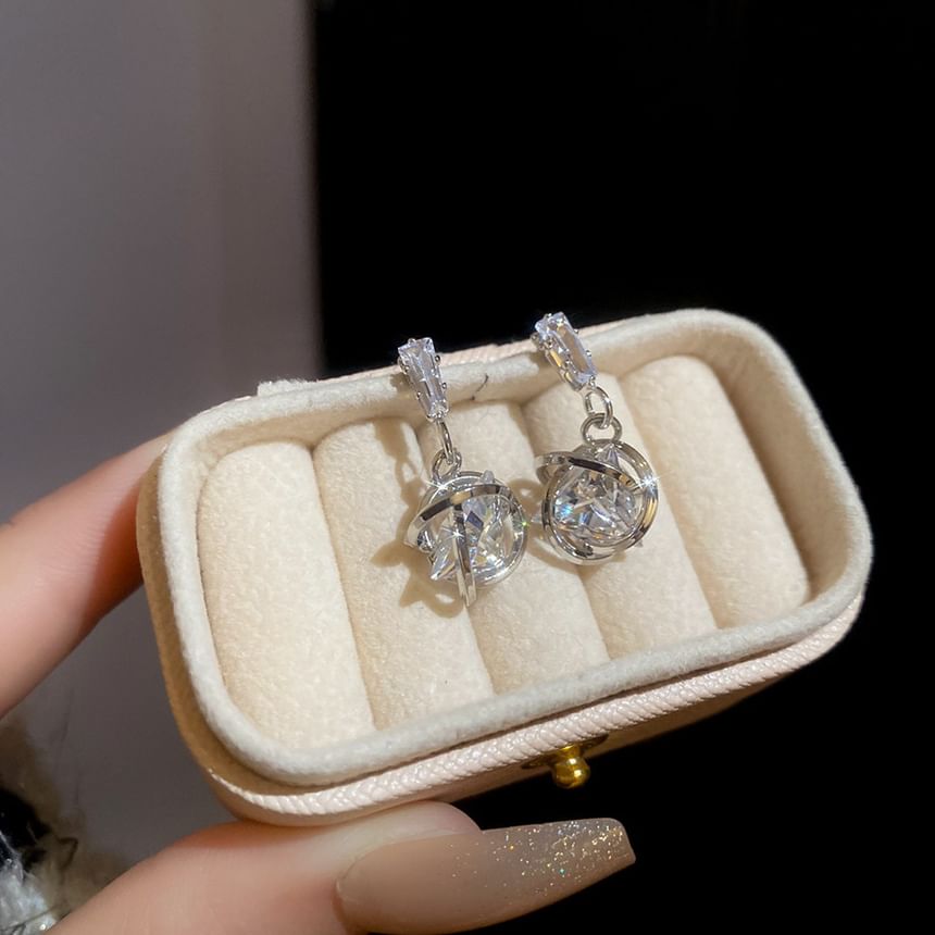 Rhinestone Drop Alloy Earring