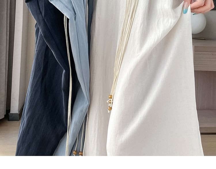 (Various Leg Designs) Waist High Pants Wide Plain