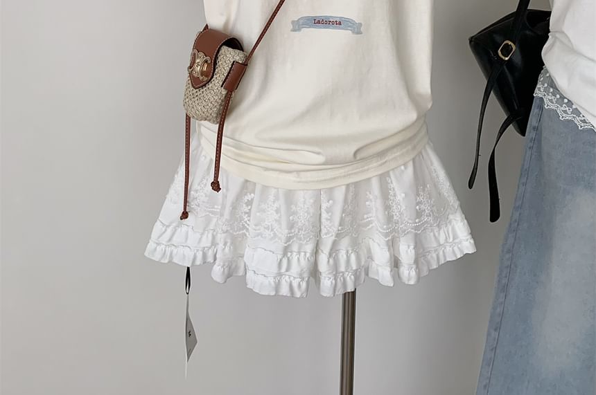 Cartoon Crew Neck Print Tee Short-Sleeve