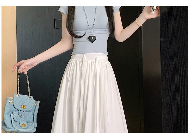 High A-Line Maxi Panel Skirt Rise Lace