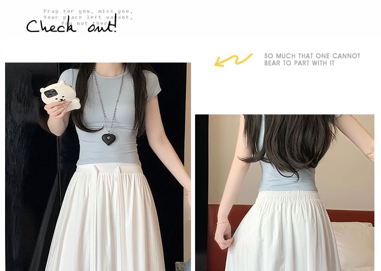 High A-Line Maxi Panel Skirt Rise Lace