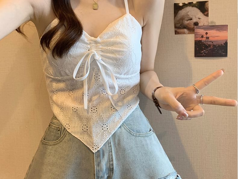 Top Camisole Crop V-Neck Lace